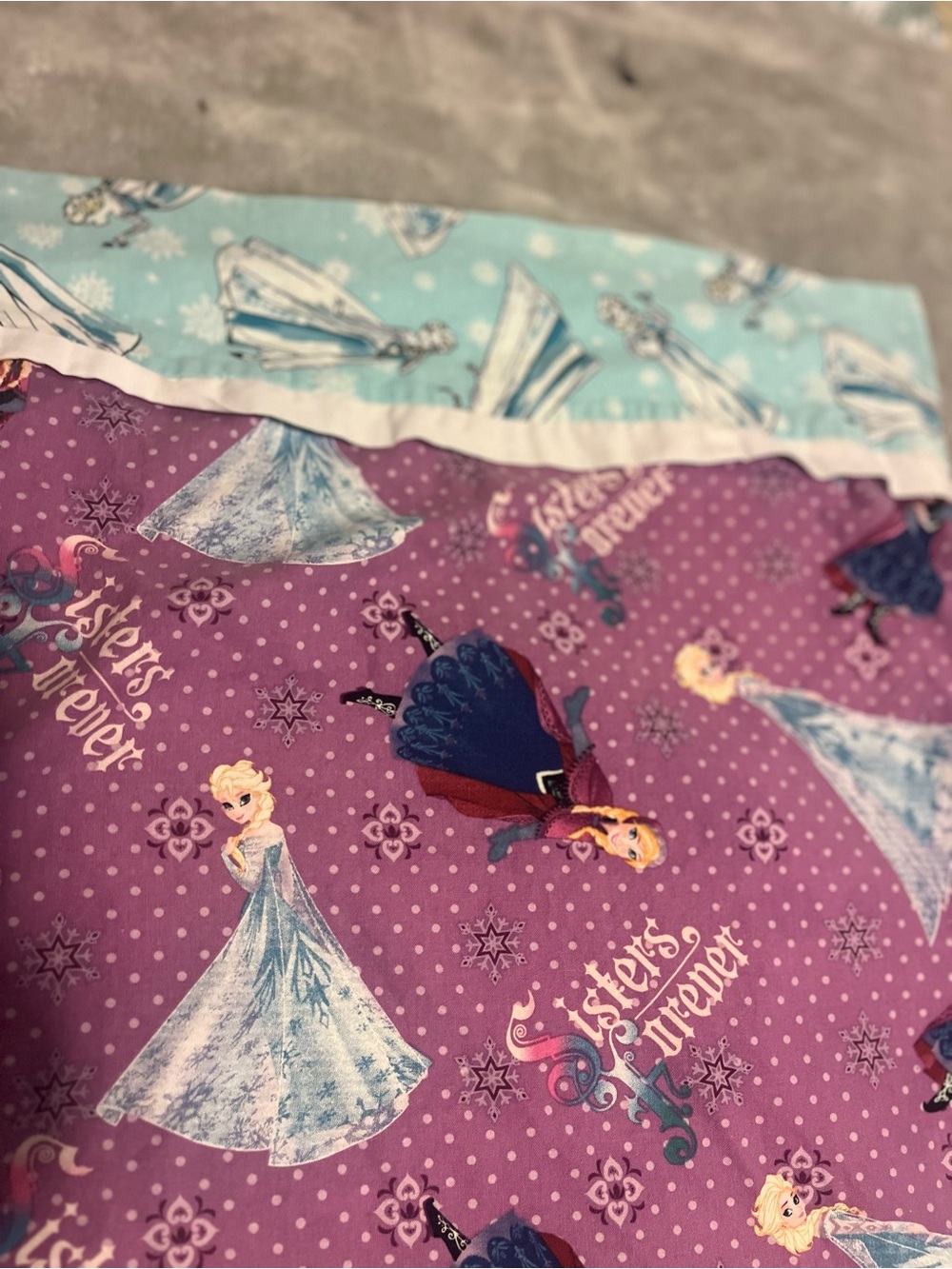 Disney Frozen Sisters handmade Forever Purple pillowcases
